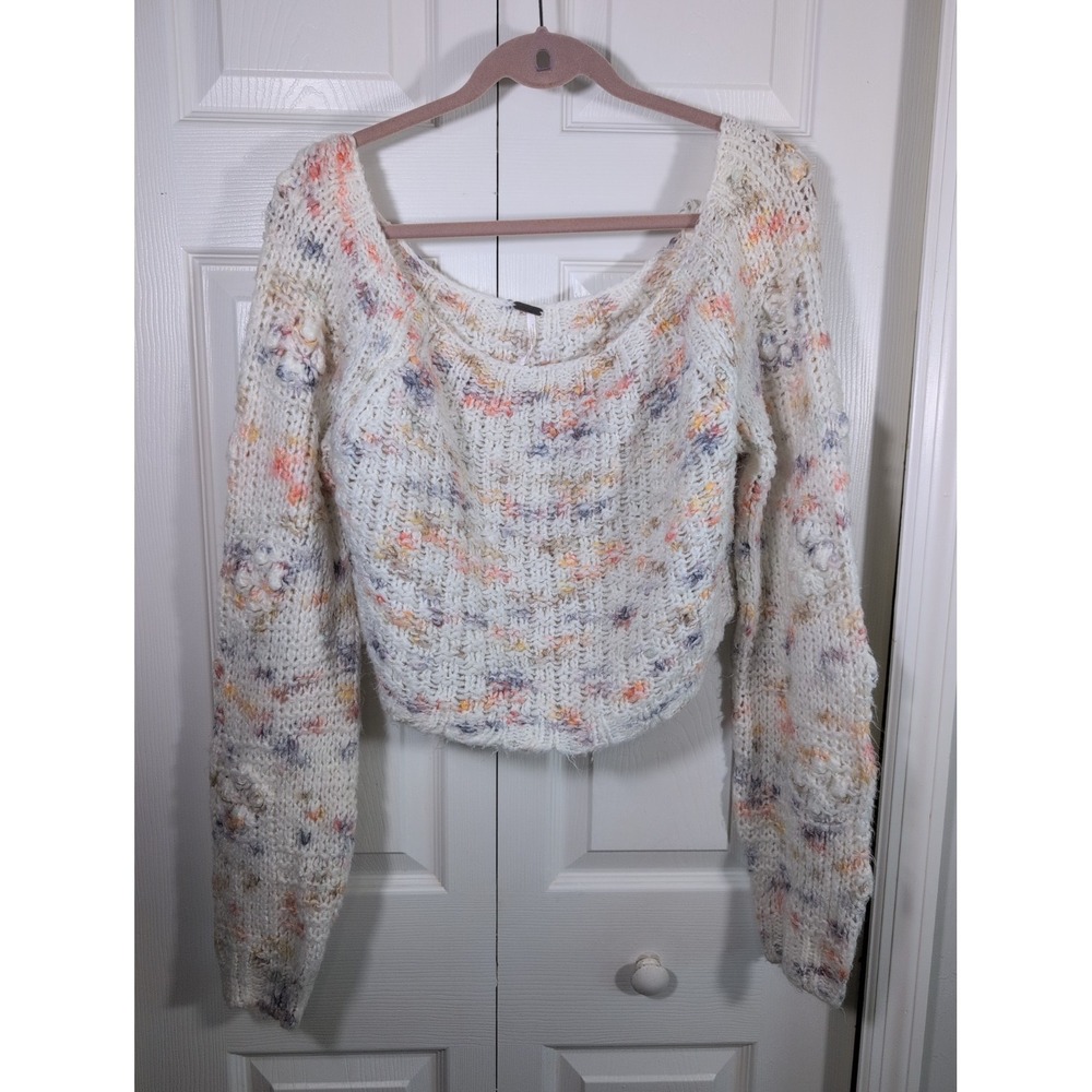 MSRP$148 Free People Sunset Cloud Pullover Sweater in Ivory Nordstrom, Size L
